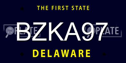 BZKA97 Delaware License Plate