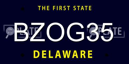 BZOG35 Delaware License Plate