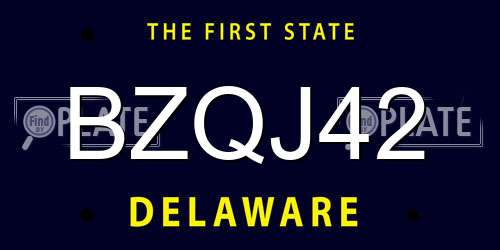 BZQJ42 Delaware License Plate