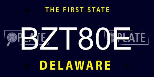BZT80E Delaware License Plate