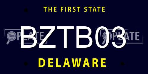 BZTB03 Delaware License Plate