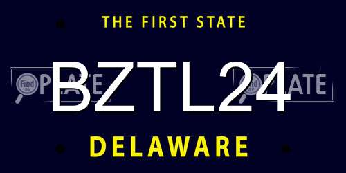 BZTL24 Delaware License Plate