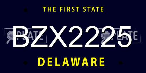 BZX2225 Delaware License Plate