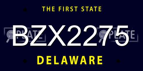 BZX2275 Delaware License Plate