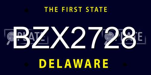 BZX2728 Delaware License Plate