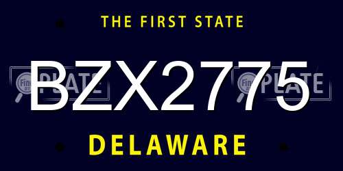 BZX2775 Delaware License Plate
