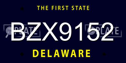 BZX9152 Delaware License Plate