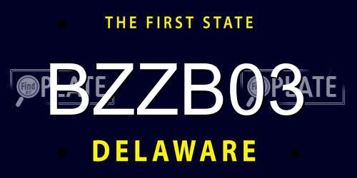 BZZB03 Delaware License Plate
