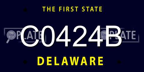 C0424B Delaware License Plate