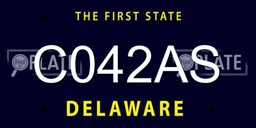 C042AS Delaware License Plate