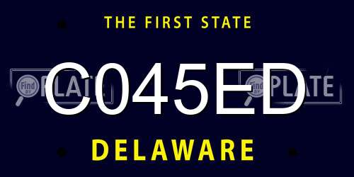C045ED Delaware License Plate