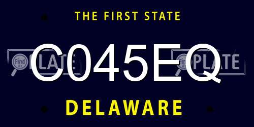 C045EQ Delaware License Plate
