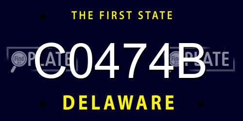 C0474B Delaware License Plate