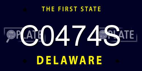 C0474S Delaware License Plate