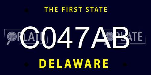 C047AB Delaware License Plate
