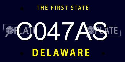 C047AS Delaware License Plate