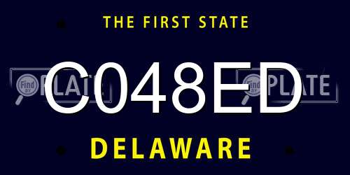 C048ED Delaware License Plate