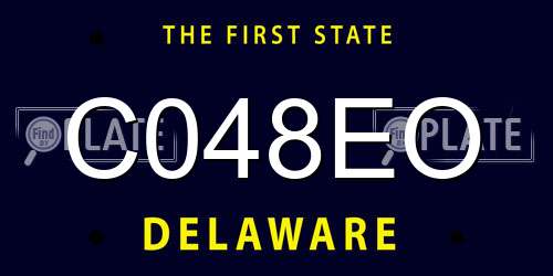 C048EO Delaware License Plate