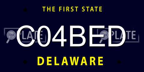 C04BED Delaware License Plate