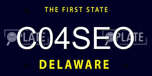 C04SEO Delaware License Plate