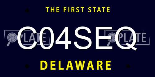 C04SEQ Delaware License Plate
