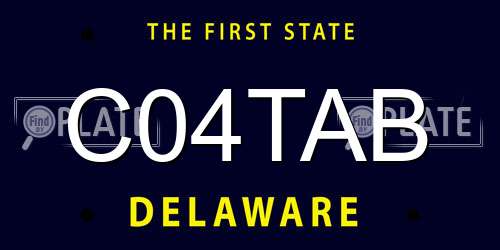 C04TAB Delaware License Plate