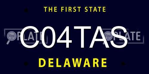 C04TAS Delaware License Plate