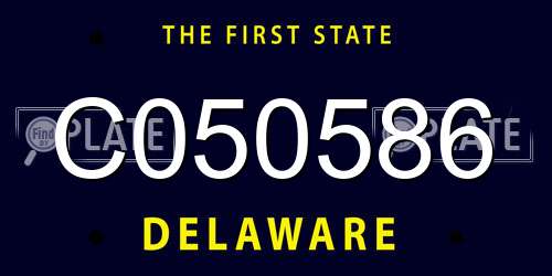 C050586 Delaware License Plate