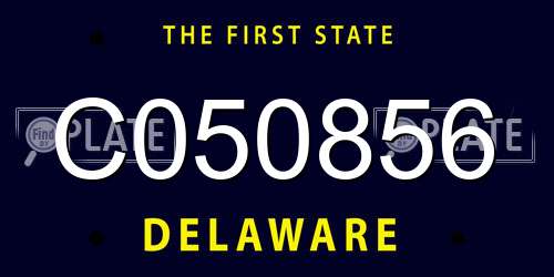 C050856 Delaware License Plate