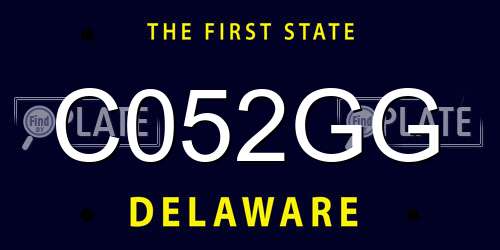 C052GG Delaware License Plate