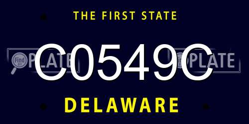 C0549C Delaware License Plate