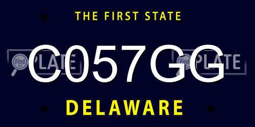 C057GG Delaware License Plate