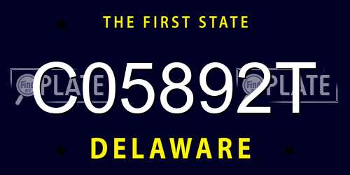 C05892T Delaware License Plate