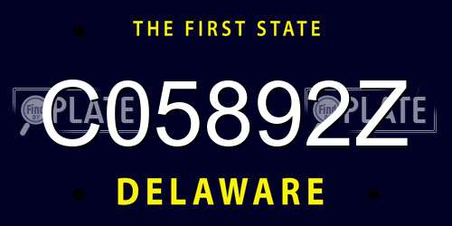 C05892Z Delaware License Plate