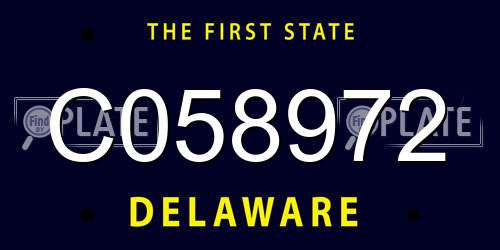 C058972 Delaware License Plate