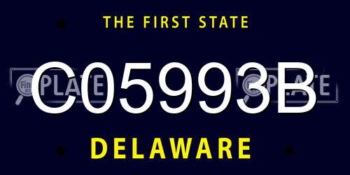 C05993B Delaware License Plate