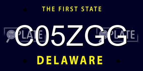 C05ZGG Delaware License Plate