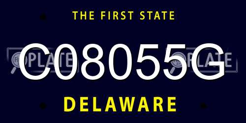 C08055G Delaware License Plate