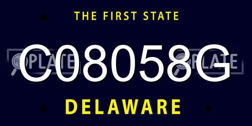 C08058G Delaware License Plate