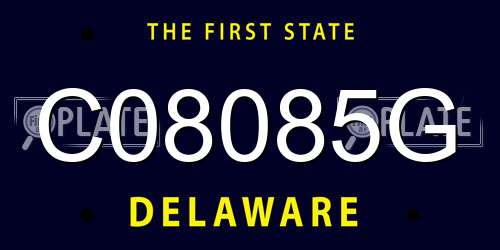 C08085G Delaware License Plate