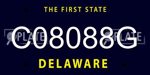 C08088G Delaware License Plate
