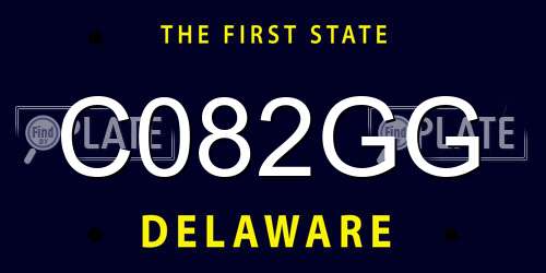 C082GG Delaware License Plate