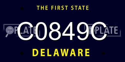 C0849C Delaware License Plate