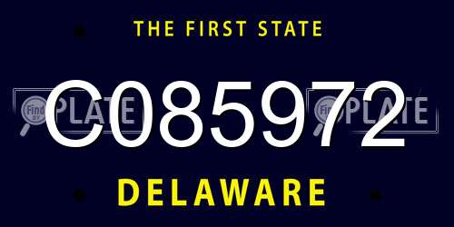 C085972 Delaware License Plate