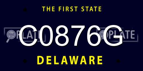 C0876G Delaware License Plate