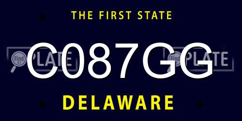 C087GG Delaware License Plate
