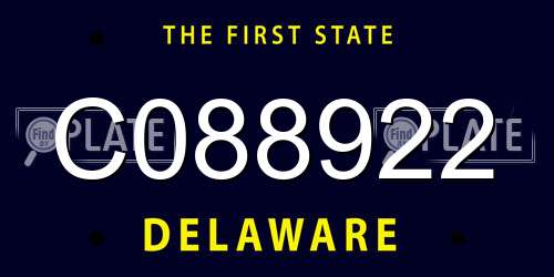 C088922 Delaware License Plate