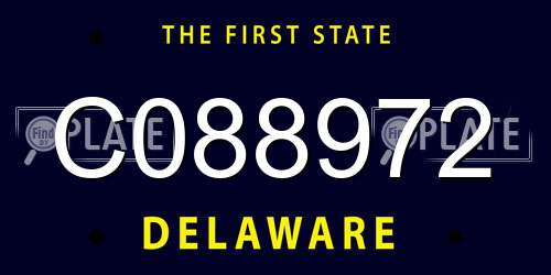 C088972 Delaware License Plate