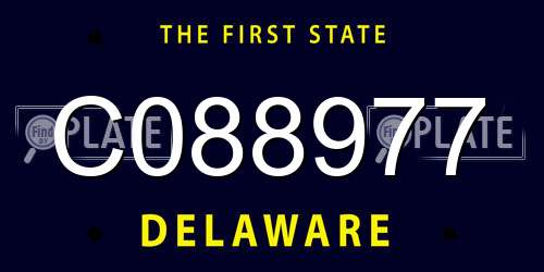 C088977 Delaware License Plate