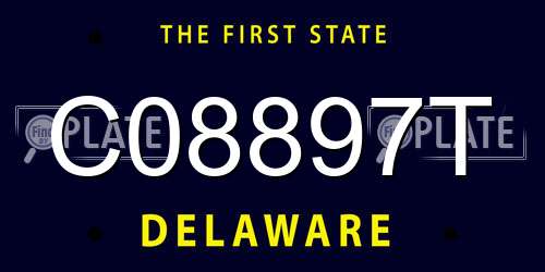 C08897T Delaware License Plate